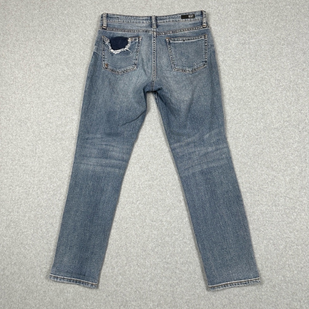 KUT From The Kloth Jeans Womens 4 Catherine Boyfriend Mid Rise Distressed‎ Blue - Picture 12 of 16